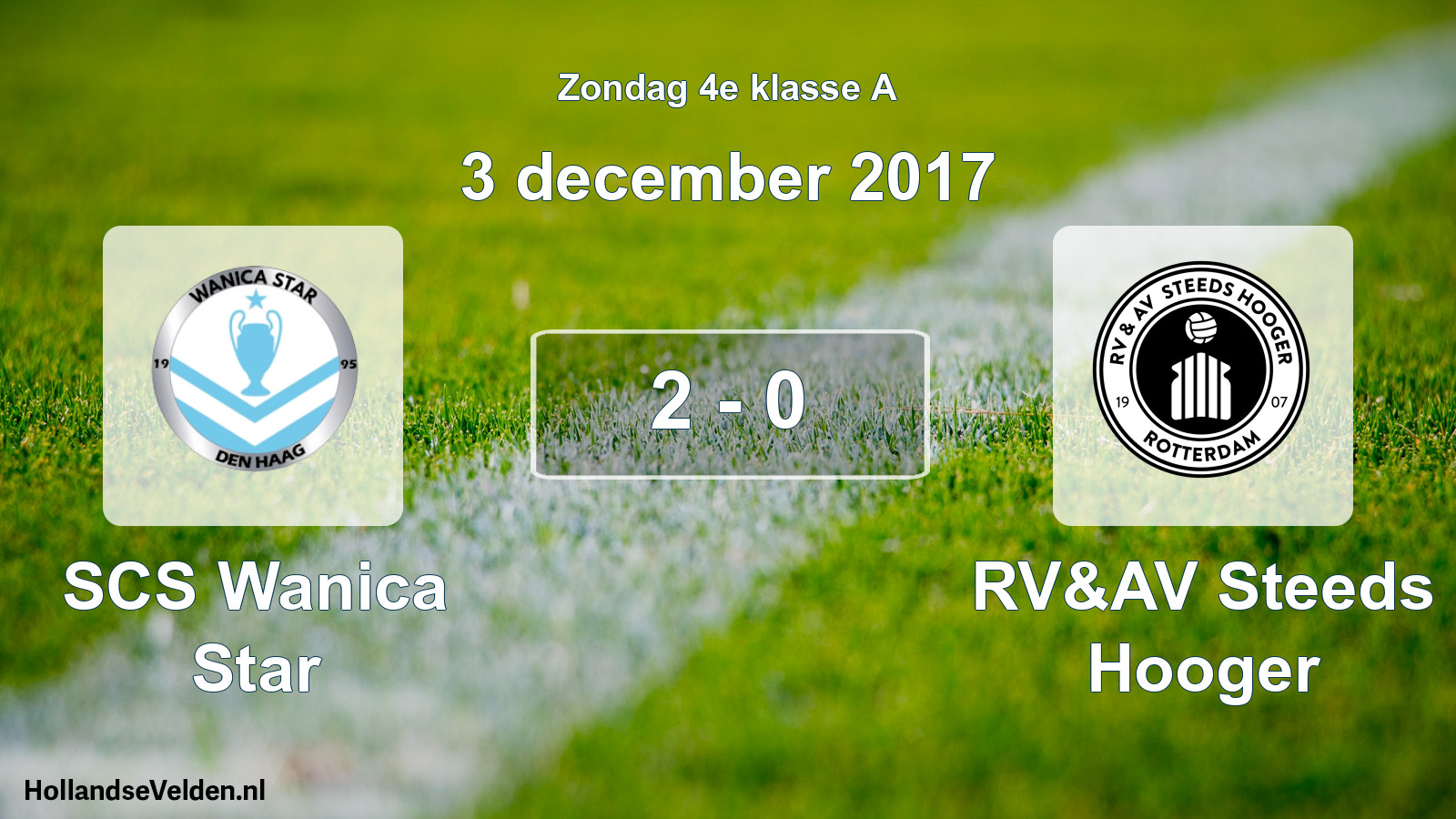 Total number of matches played: SCS Wanica Star - RV&AV Steeds Hooger 2 - 0 (3 December 2017)