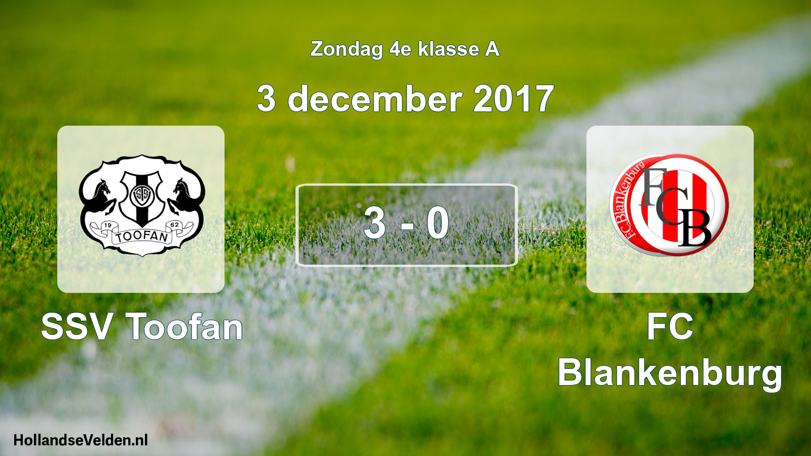 Total number of matches played: SSV Toofan - FC Blankenburg 3 - 0 (3 December 2017)