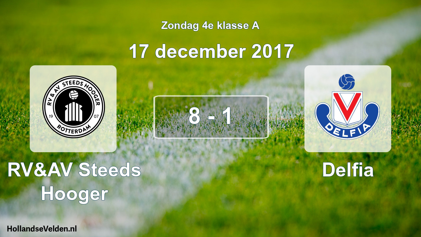 Gespeelde wedstrijd: RV&AV Steeds Hooger - Delfia 8 - 1 (17 december 2017)