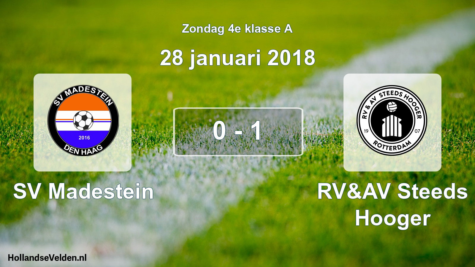 Total number of matches played: SV Madestein - RV&AV Steeds Hooger 0 - 1 (28 January 2018)