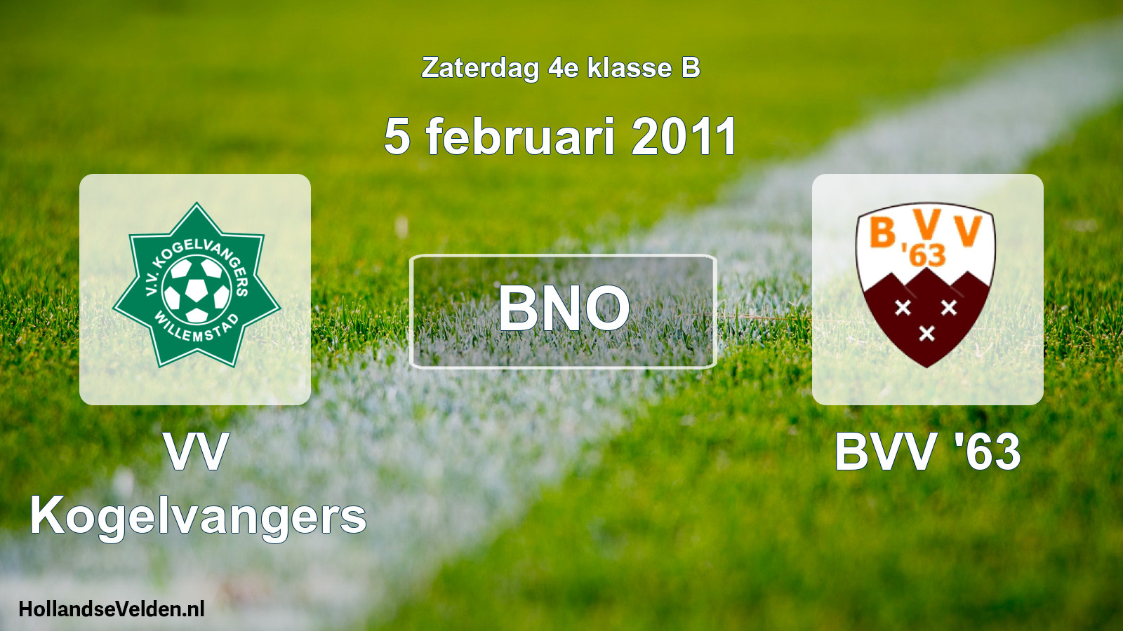 Geplande wedstrijd: VV Kogelvangers - BVV '63 (5 februari 2011)