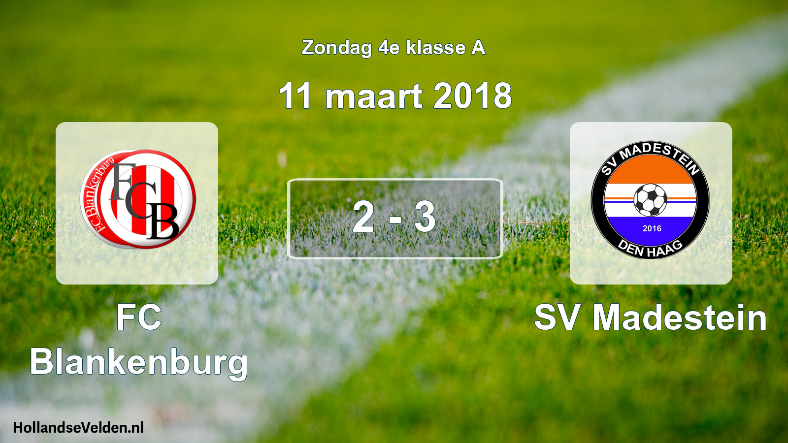 Total number of matches played: FC Blankenburg - SV Madestein 2 - 3 (11 March 2018)