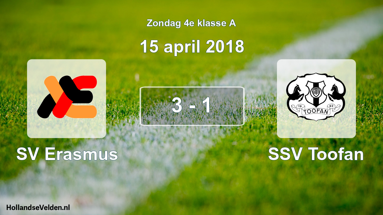 Total number of matches played: SV Erasmus - SSV Toofan 3 - 1 (15 April 2018)