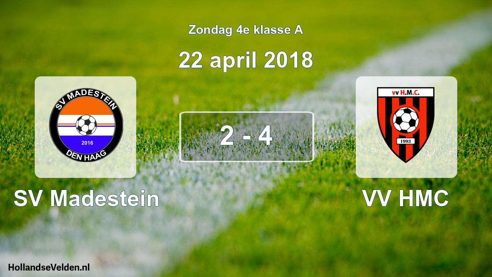 Total number of matches played: SV Madestein - VV HMC 2 - 4 (22 April 2018)
