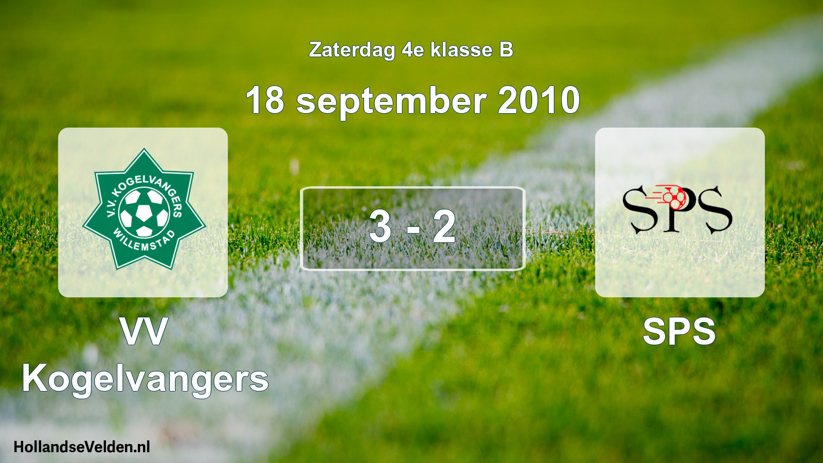 Total number of matches played: VV Kogelvangers - SPS 3 - 2 (18 September 2010)