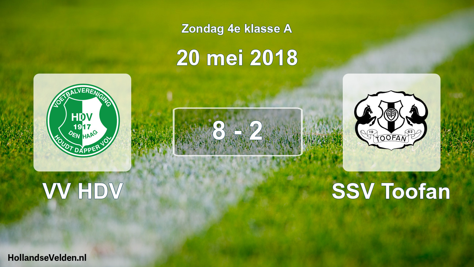 Total number of matches played: VV HDV - SSV Toofan 8 - 2 (20 May 2018)