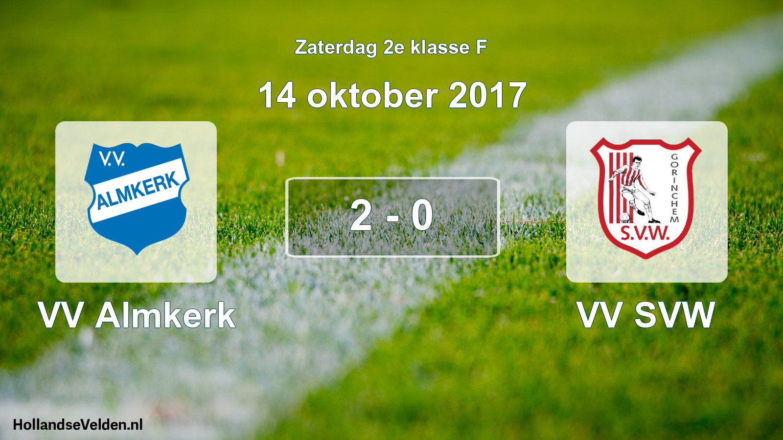 Total number of matches played: VV Almkerk - VV SVW 2 - 0 (14 October 2017)