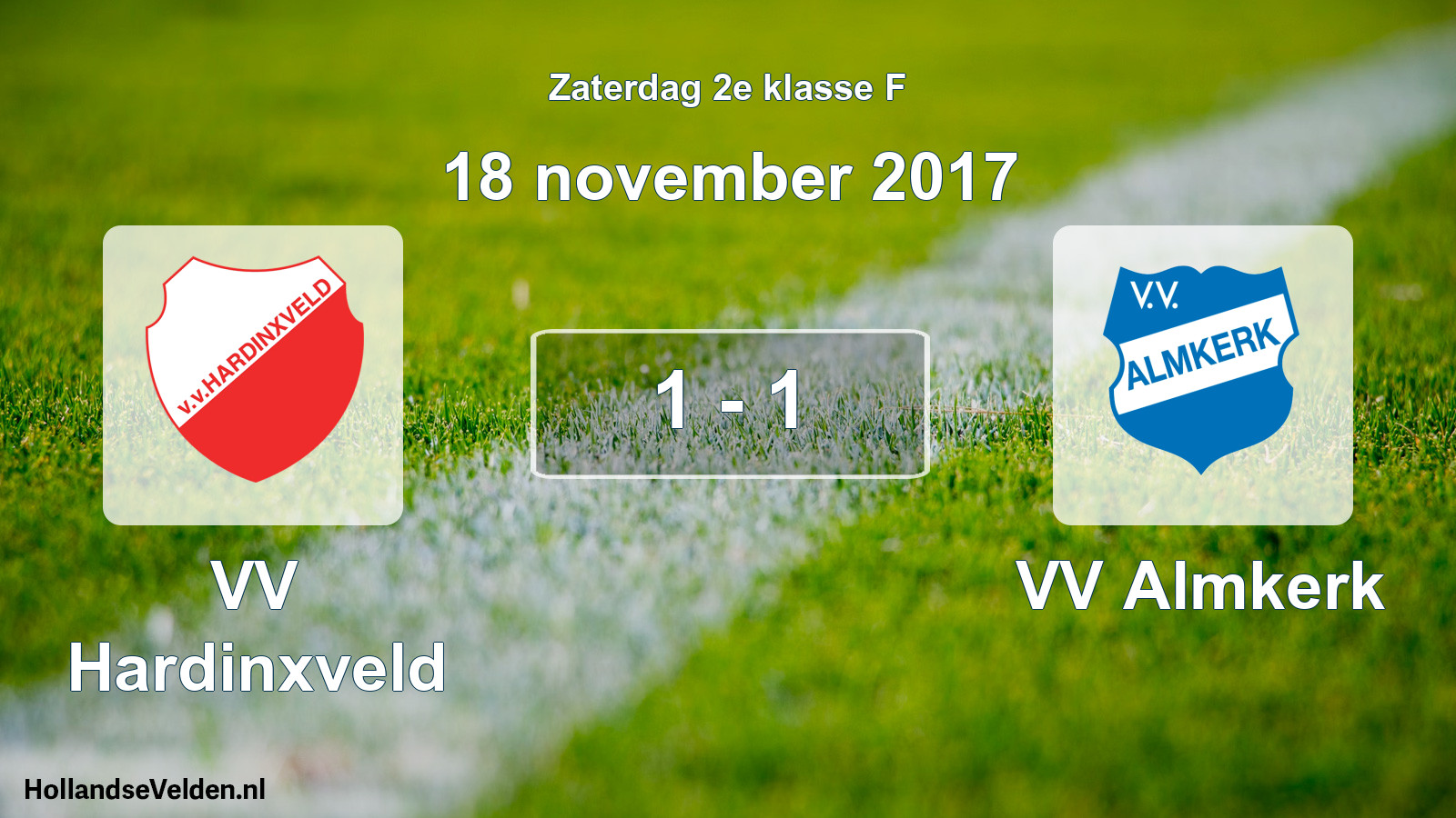 Total number of matches played: VV Hardinxveld - VV Almkerk 1 - 1 (18 November 2017)