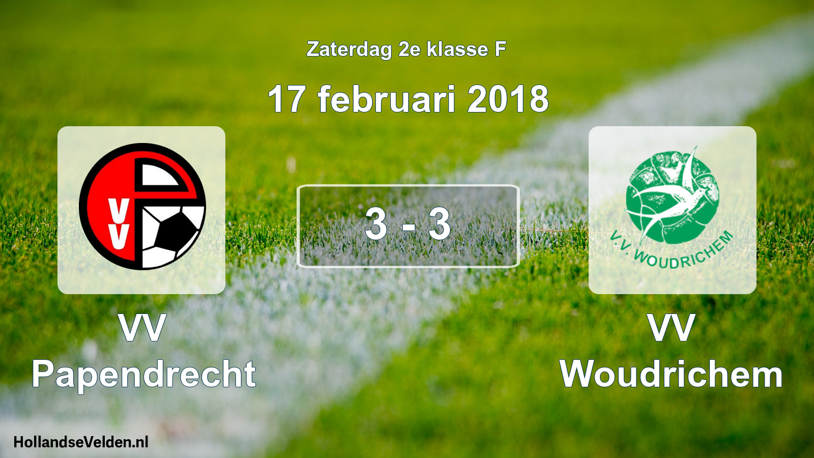 Total number of matches played: VV Papendrecht - VV Woudrichem 3 - 3 (17 February 2018)