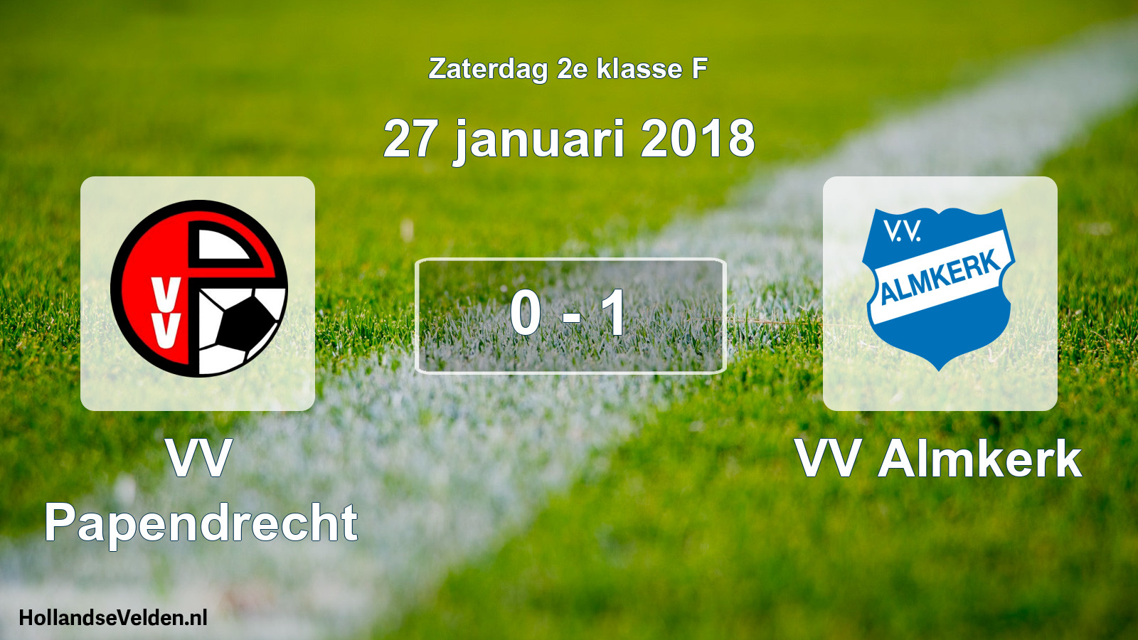 Total number of matches played: VV Papendrecht - VV Almkerk 0 - 1 (27 January 2018)