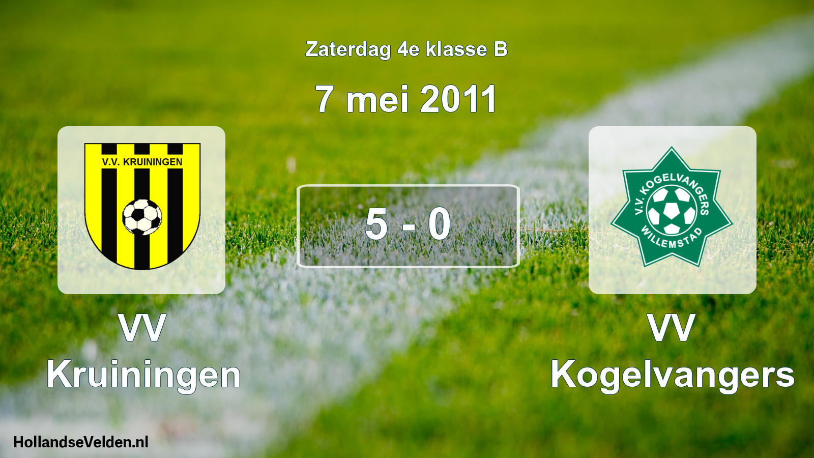 Total number of matches played: VV Kruiningen - VV Kogelvangers 5 - 0 (7 May 2011)