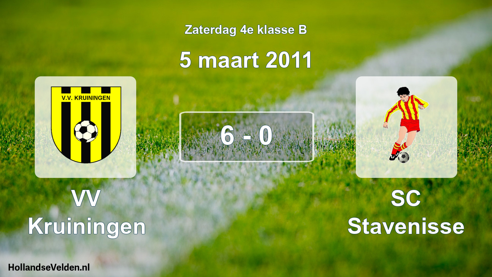 Total number of matches played: VV Kruiningen - SC Stavenisse 6 - 0 (5 March 2011)