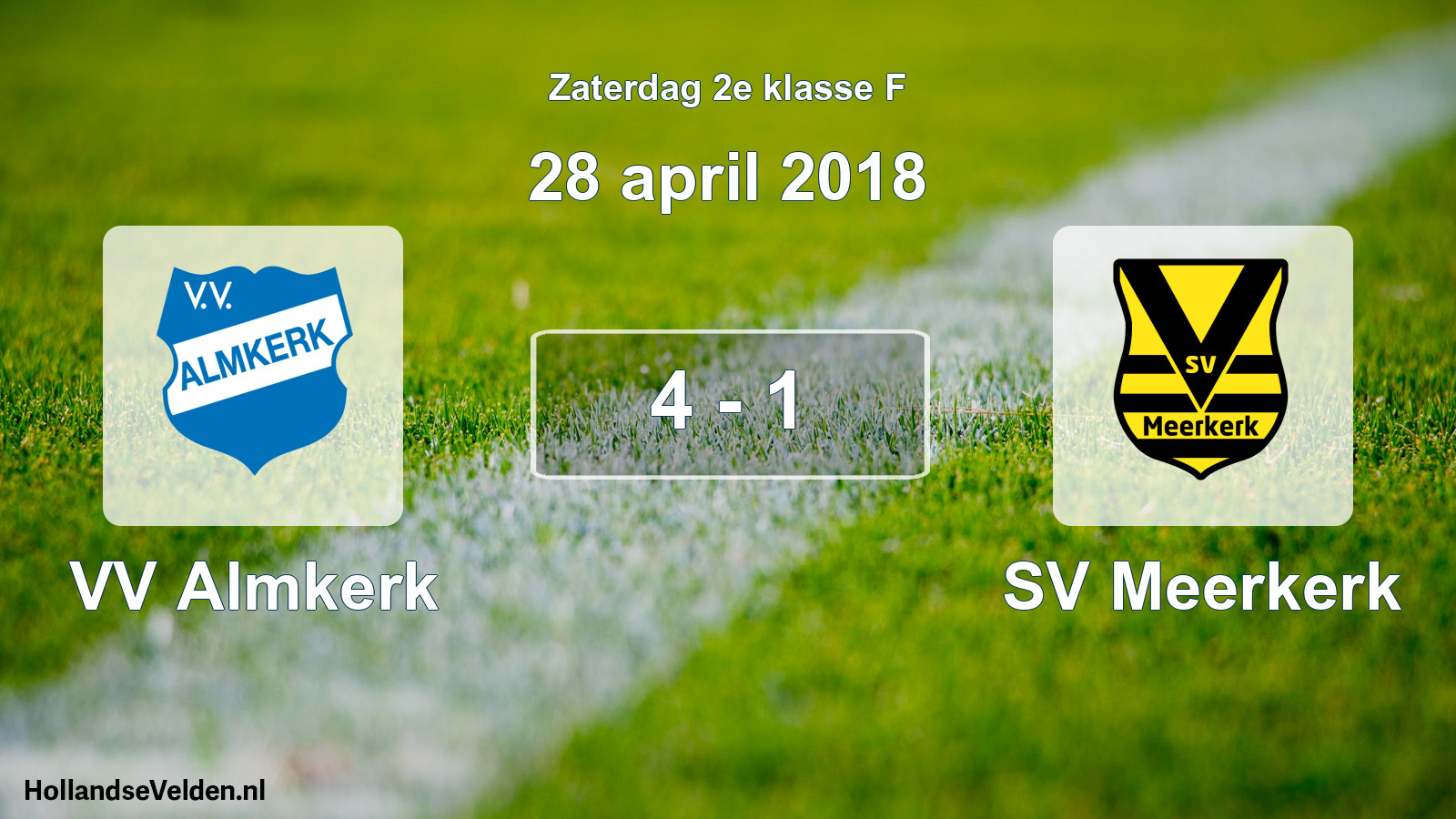 Total number of matches played: VV Almkerk - SV Meerkerk 4 - 1 (28 April 2018)