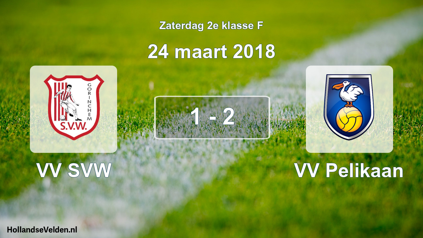 Total number of matches played: VV SVW - VV Pelikaan 1 - 2 (24 March 2018)