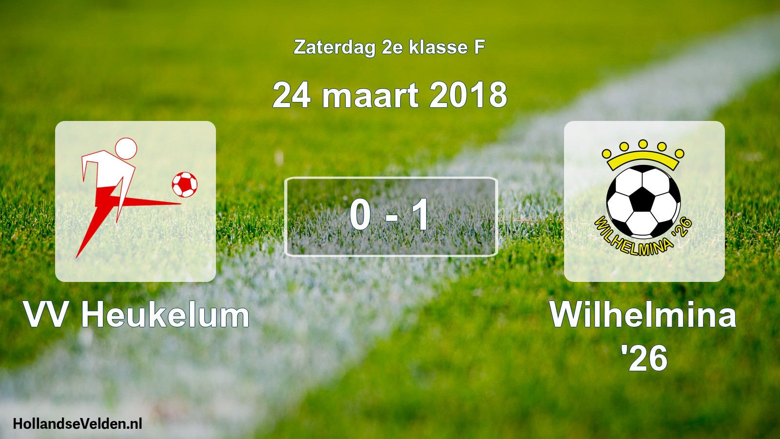 Total number of matches played: VV Heukelum - Wilhelmina '26 0 - 1 (24 March 2018)