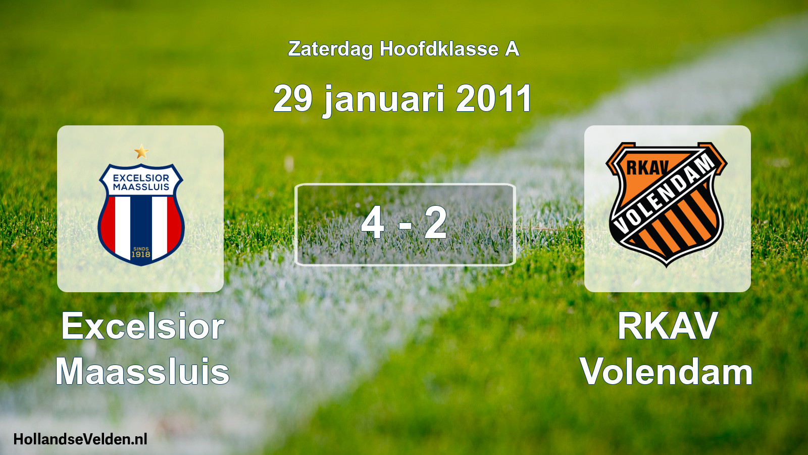 Total number of matches played: Excelsior Maassluis - RKAV Volendam 4 - 2 (29 January 2011)