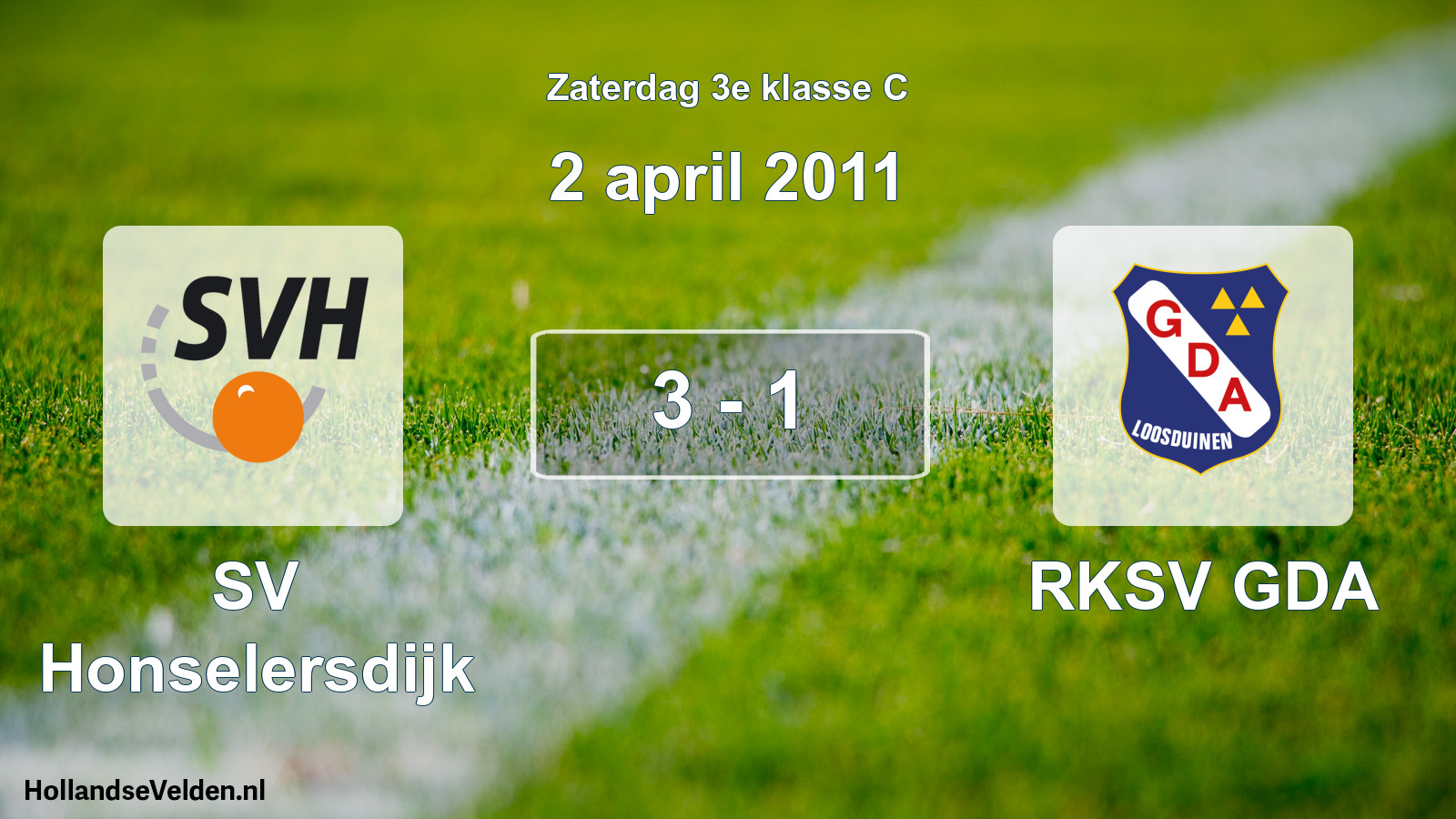 Total number of matches played: SV Honselersdijk - RKSV GDA 3 - 1 (2 April 2011)