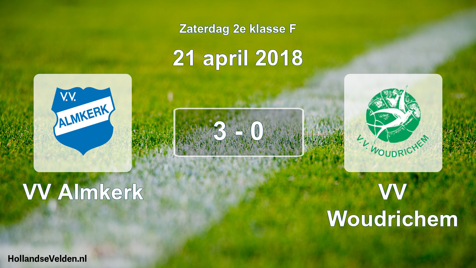 Total number of matches played: VV Almkerk - VV Woudrichem 3 - 0 (21 April 2018)