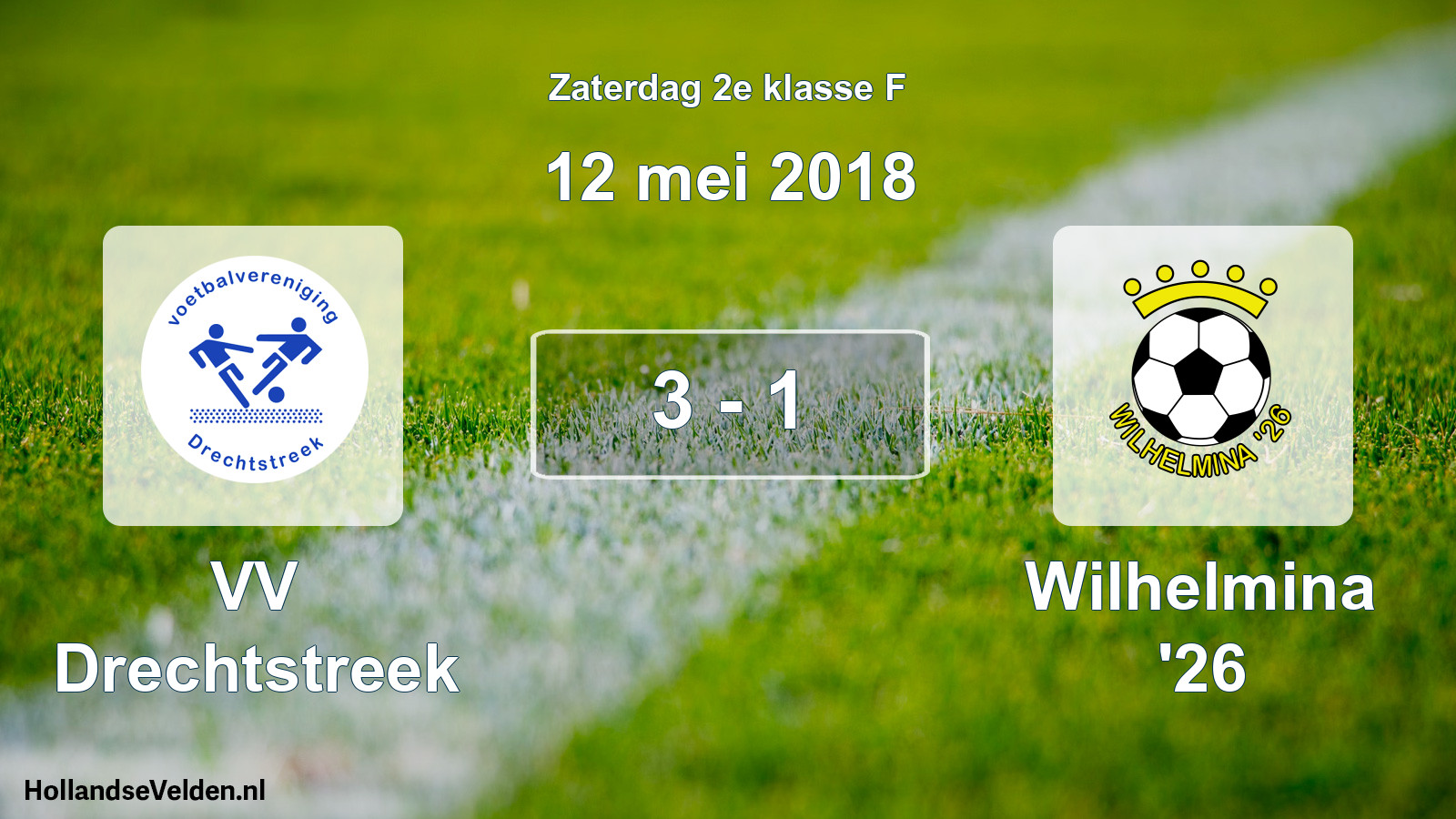 Total number of matches played: VV Drechtstreek - Wilhelmina '26 3 - 1 (12 May 2018)