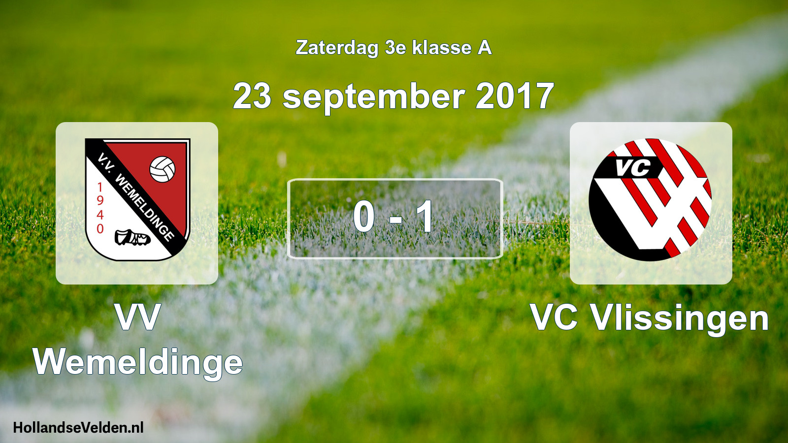 Total number of matches played: VV Wemeldinge - VC Vlissingen 0 - 1 (23 September 2017)
