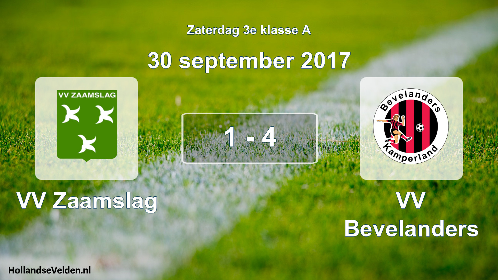Total number of matches played: VV Zaamslag - VV Bevelanders 1 - 4 (30 September 2017)