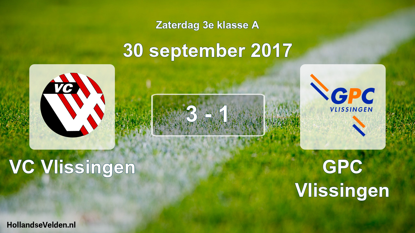 Total number of matches played: VC Vlissingen - GPC Vlissingen 3 - 1 (30 September 2017)