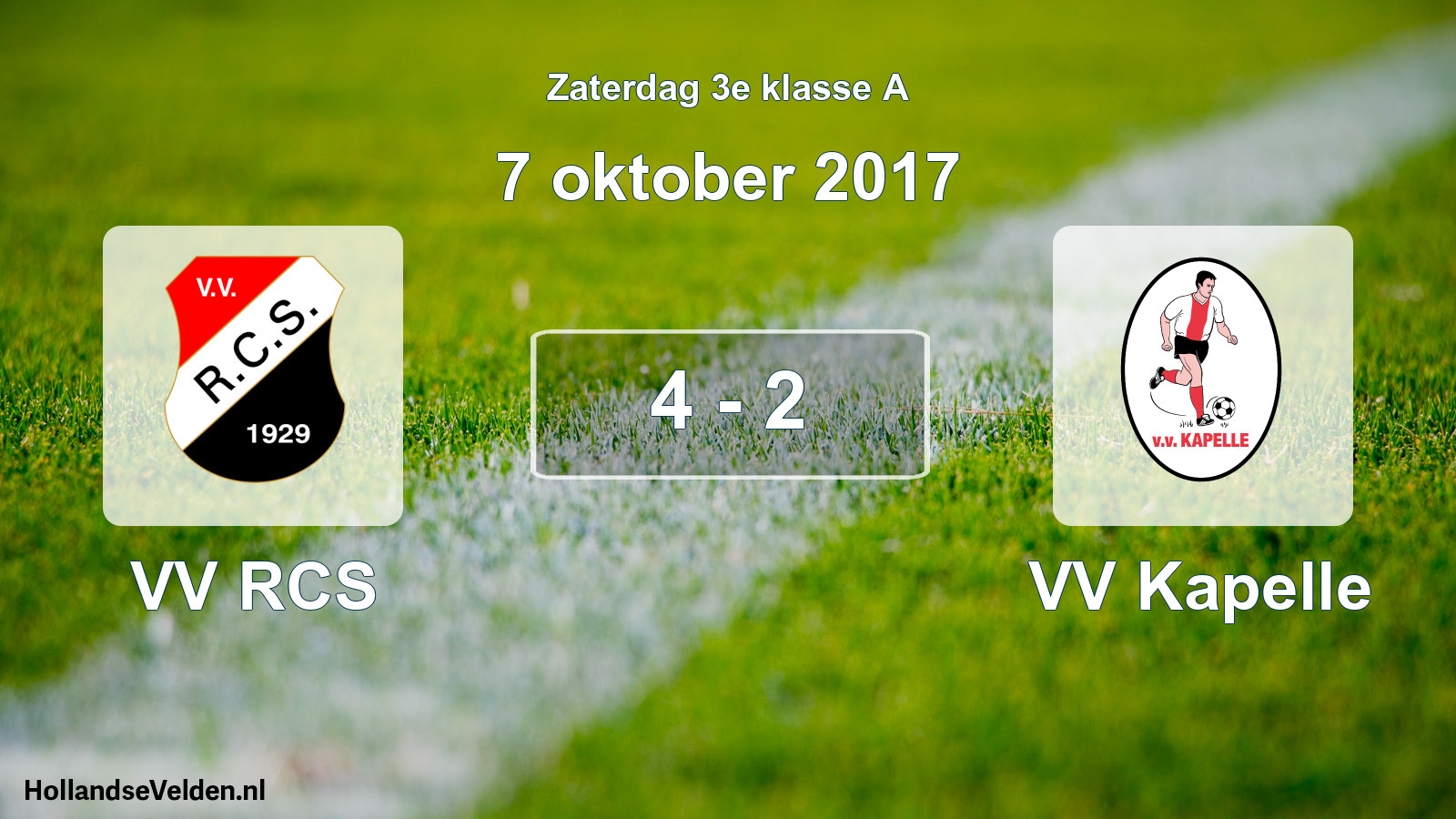 Total number of matches played: VV RCS - VV Kapelle 4 - 2 (7 October 2017)