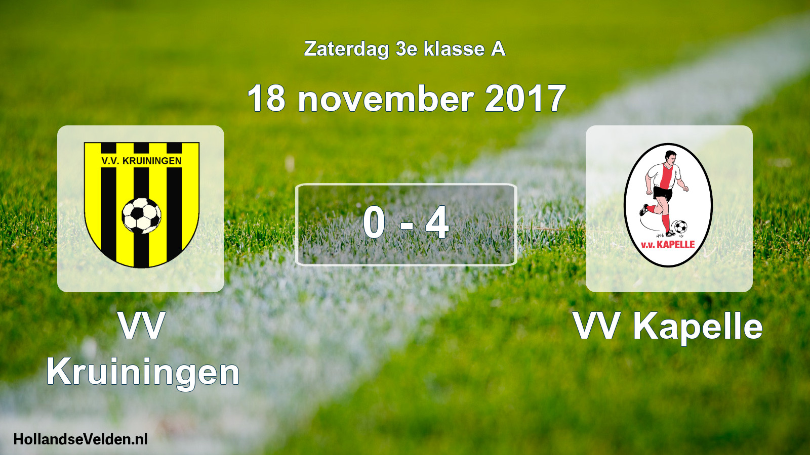 Total number of matches played: VV Kruiningen - VV Kapelle 0 - 4 (18 November 2017)