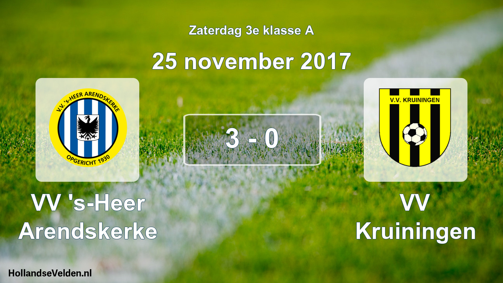 Total number of matches played: VV 's-Heer Arendskerke - VV Kruiningen 3 - 0 (25 November 2017)