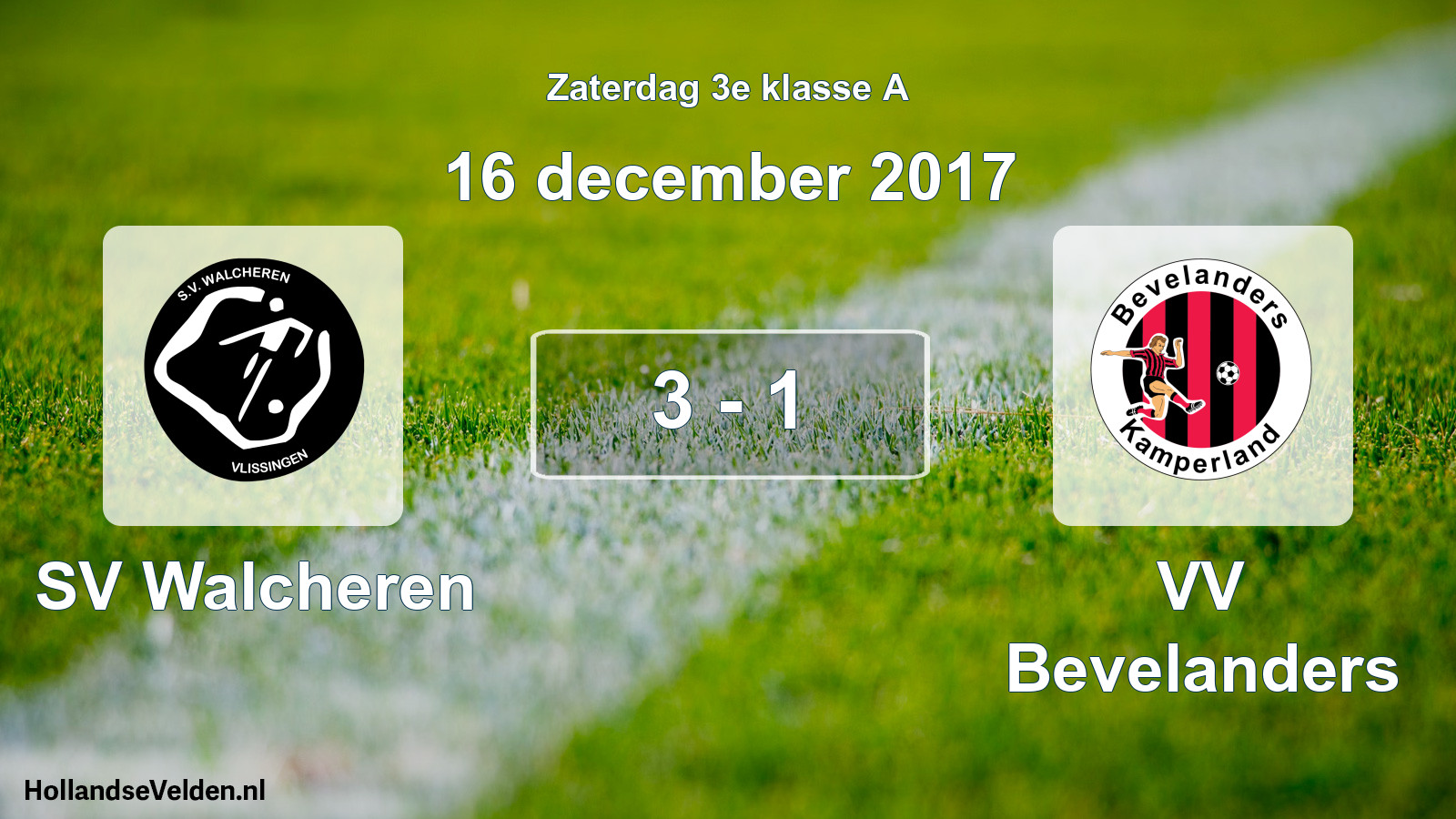 Total number of matches played: SV Walcheren - VV Bevelanders 3 - 1 (16 December 2017)