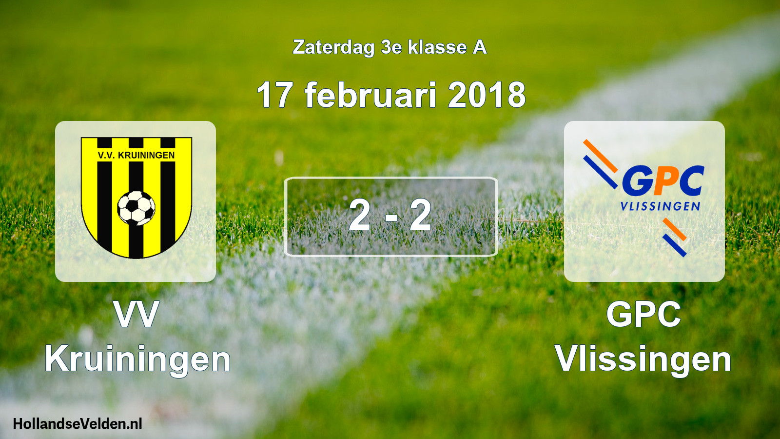 Total number of matches played: VV Kruiningen - GPC Vlissingen 2 - 2 (17 February 2018)