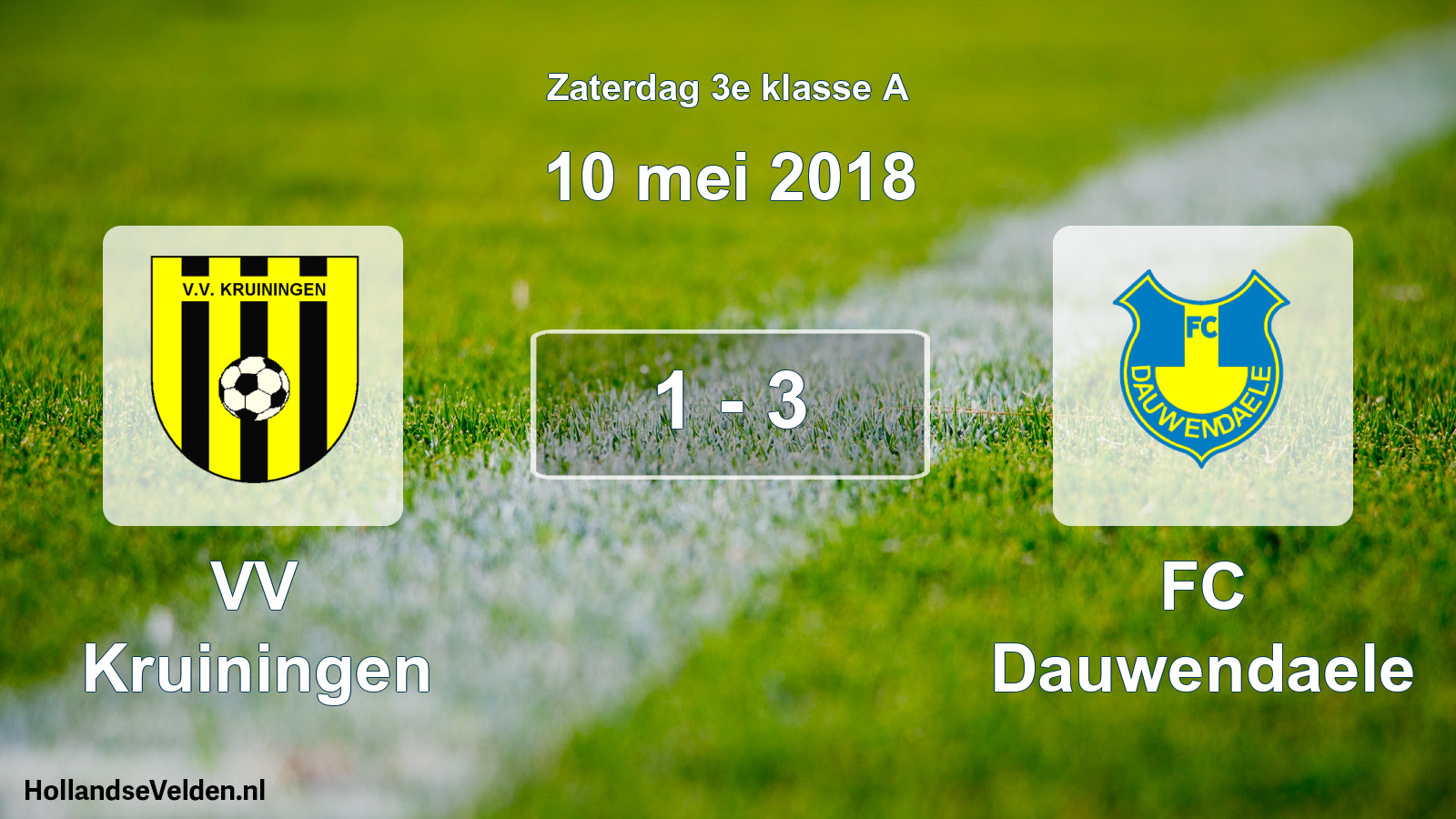 Total number of matches played: VV Kruiningen - FC Dauwendaele 1 - 3 (10 May 2018)