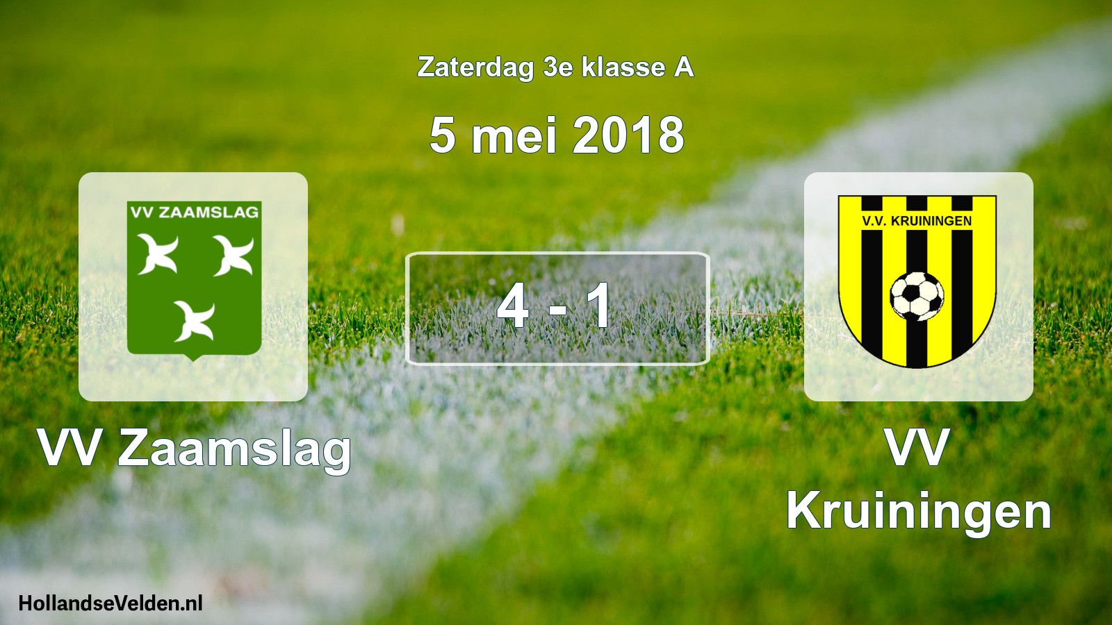Total number of matches played: VV Zaamslag - VV Kruiningen 4 - 1 (5 May 2018)