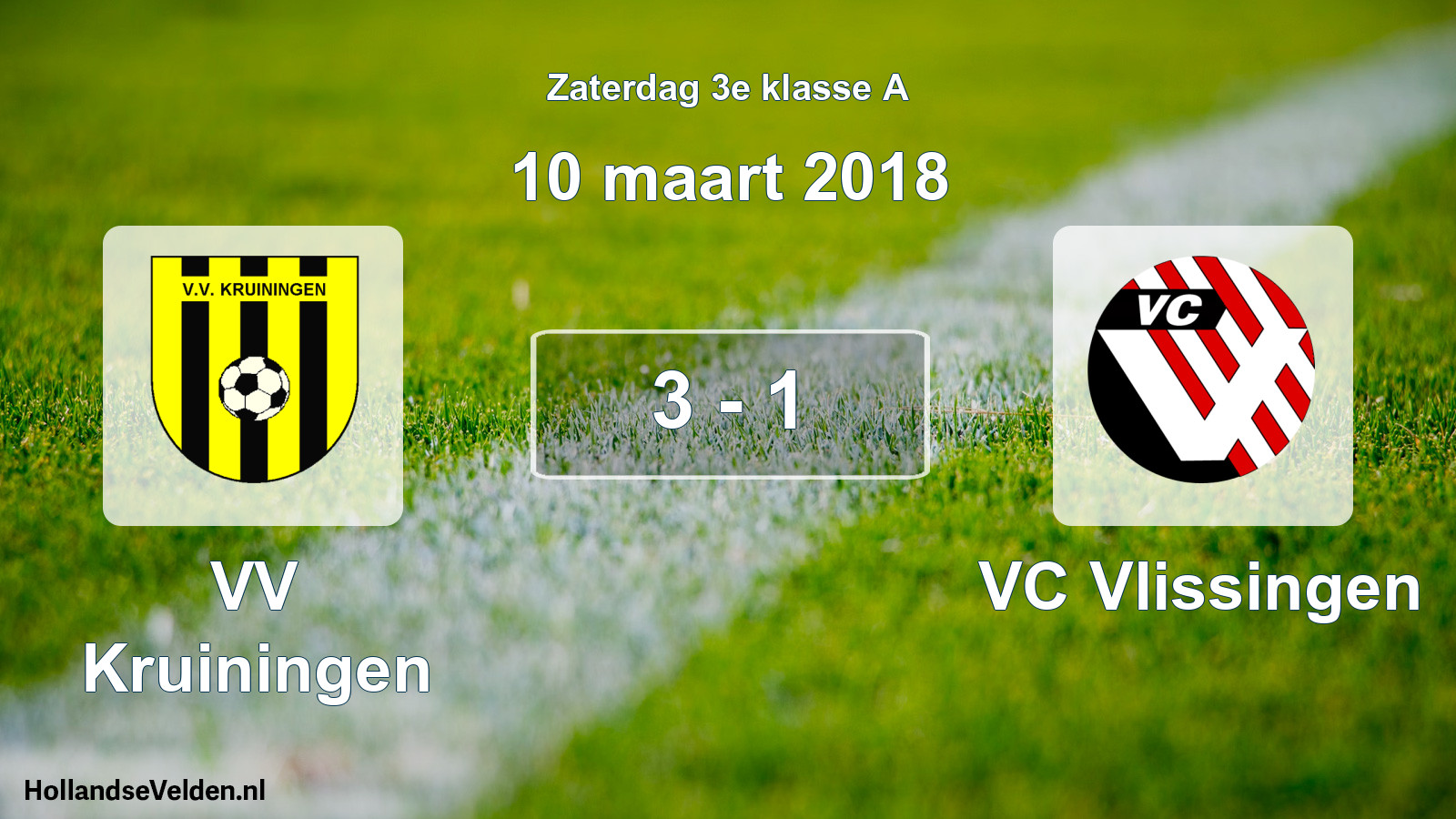 Total number of matches played: VV Kruiningen - VC Vlissingen 3 - 1 (10 March 2018)