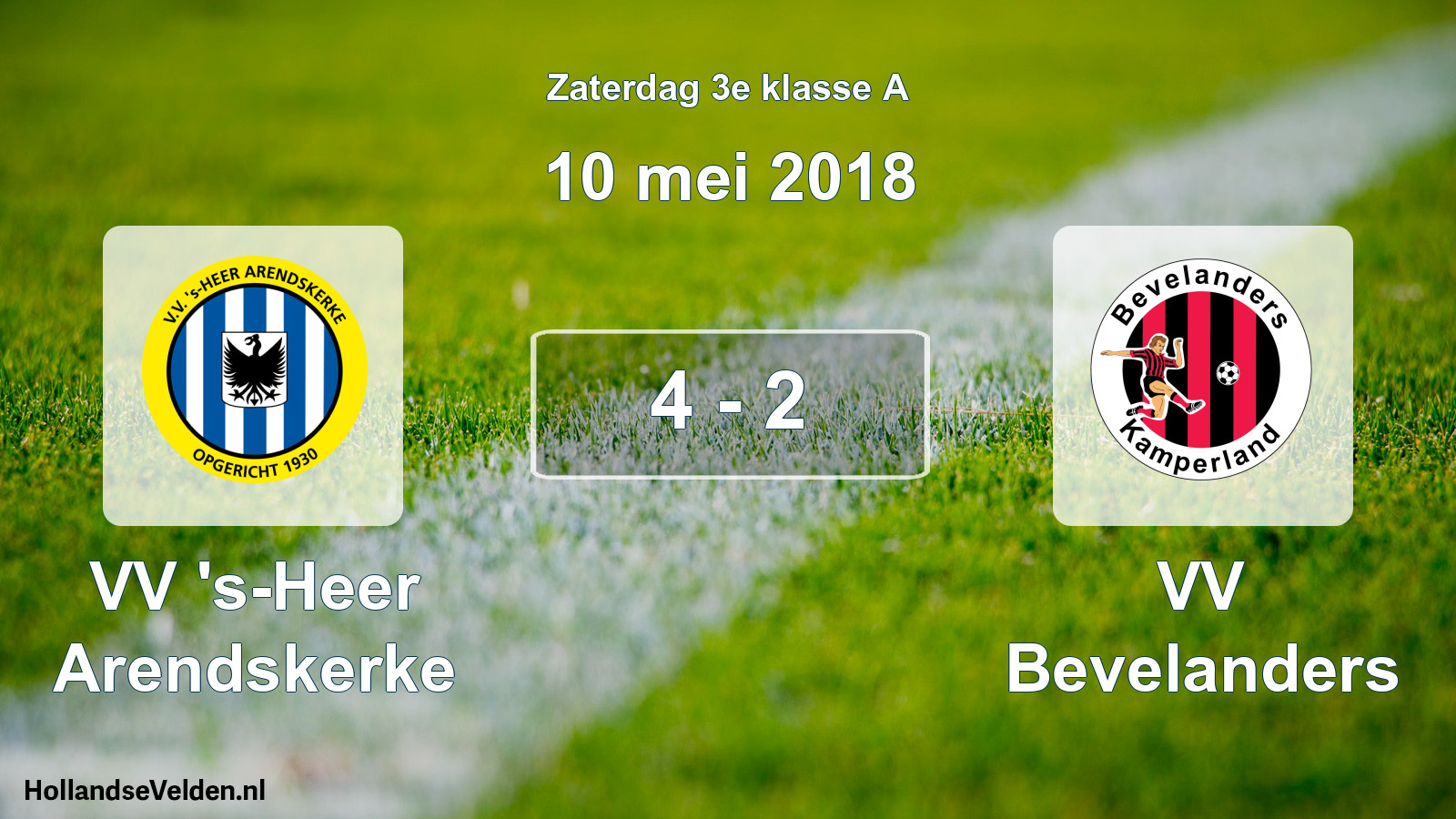 Total number of matches played: VV 's-Heer Arendskerke - VV Bevelanders 4 - 2 (10 May 2018)
