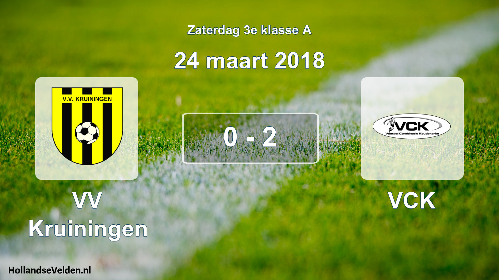 Total number of matches played: VV Kruiningen - VCK 0 - 2 (24 March 2018)