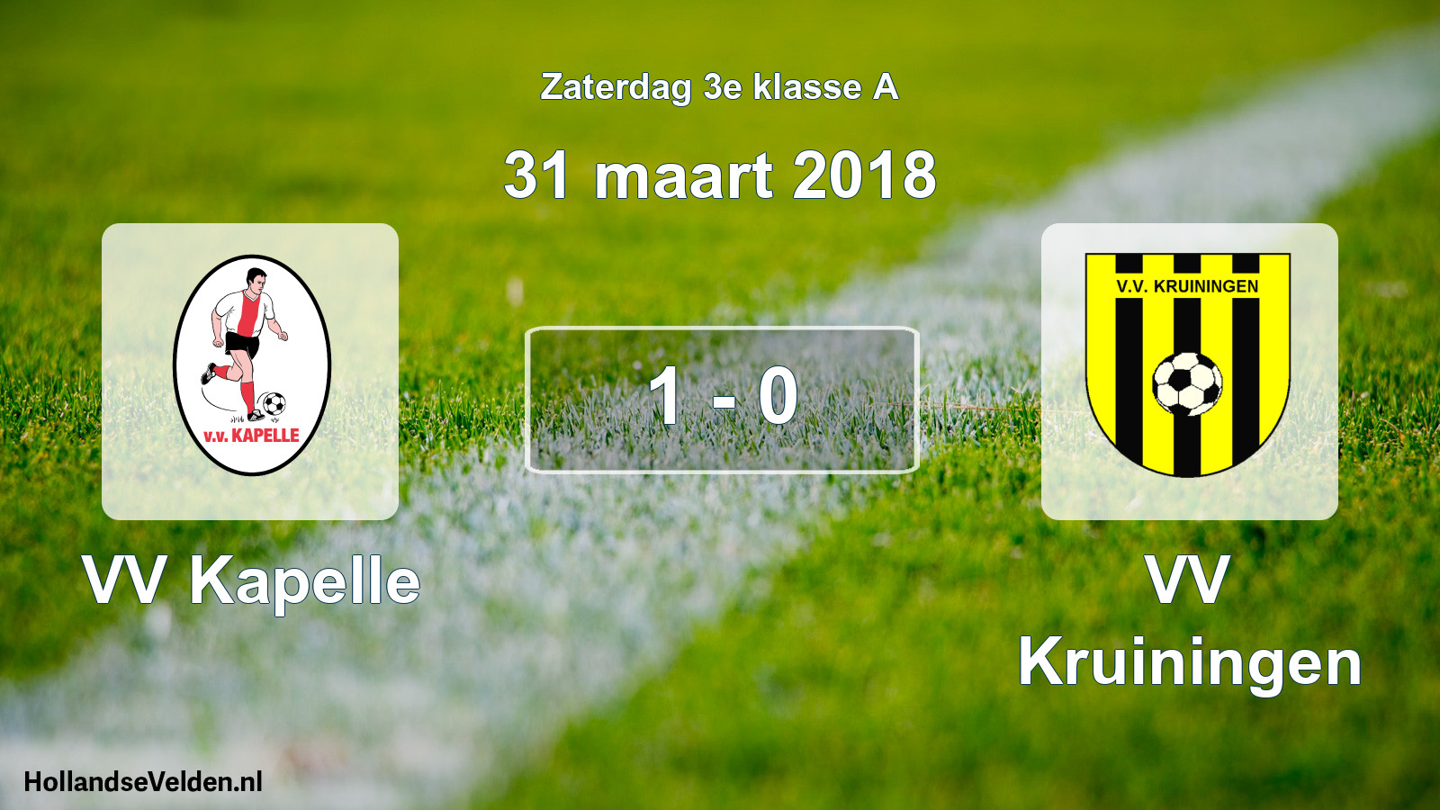 Total number of matches played: VV Kapelle - VV Kruiningen 1 - 0 (31 March 2018)
