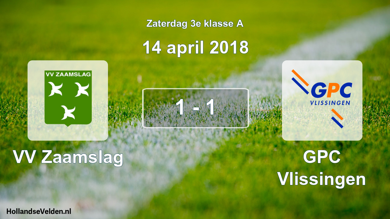 Total number of matches played: VV Zaamslag - GPC Vlissingen 1 - 1 (14 April 2018)