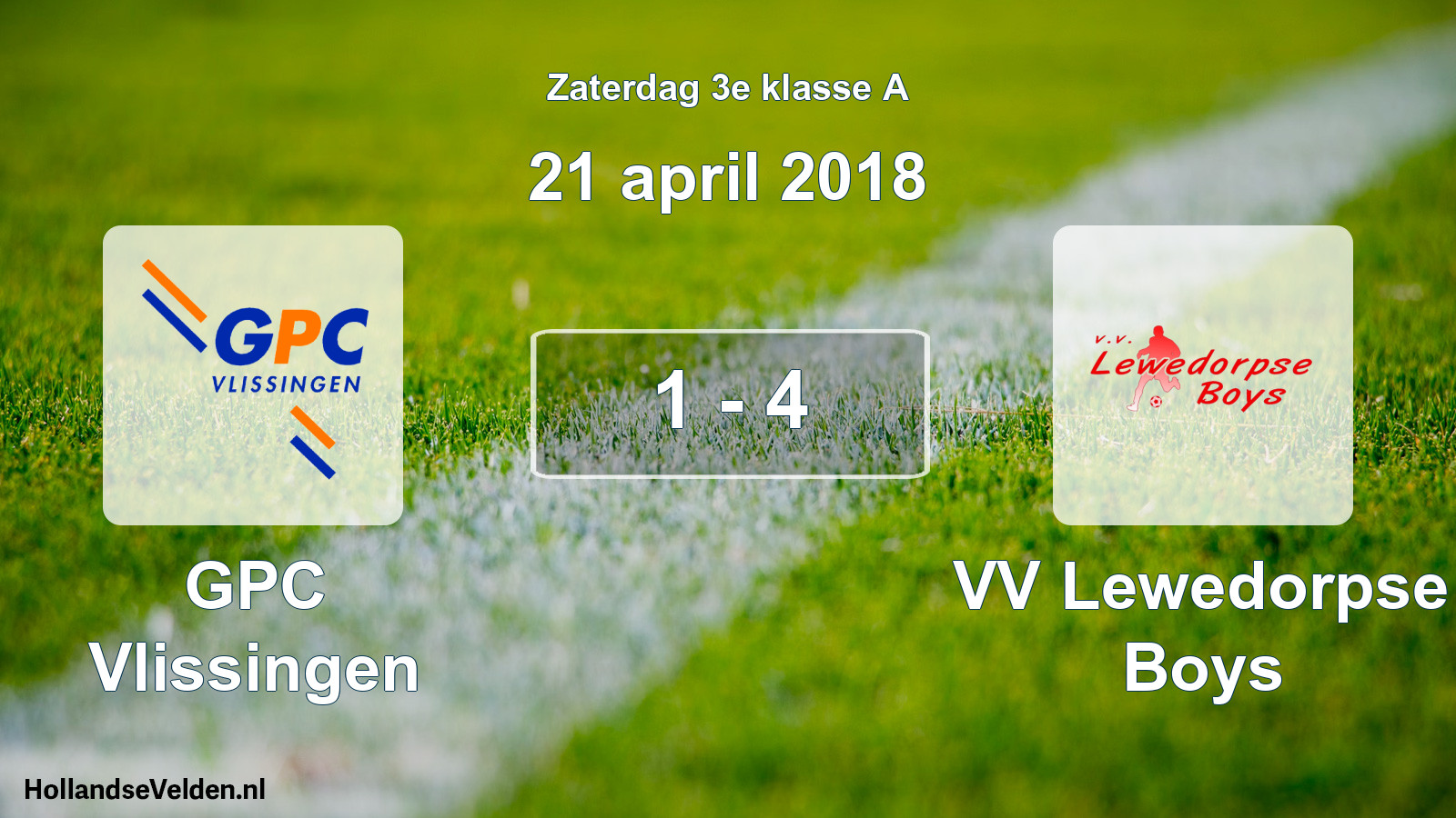 Total number of matches played: GPC Vlissingen - VV Lewedorpse Boys 1 - 4 (21 April 2018)