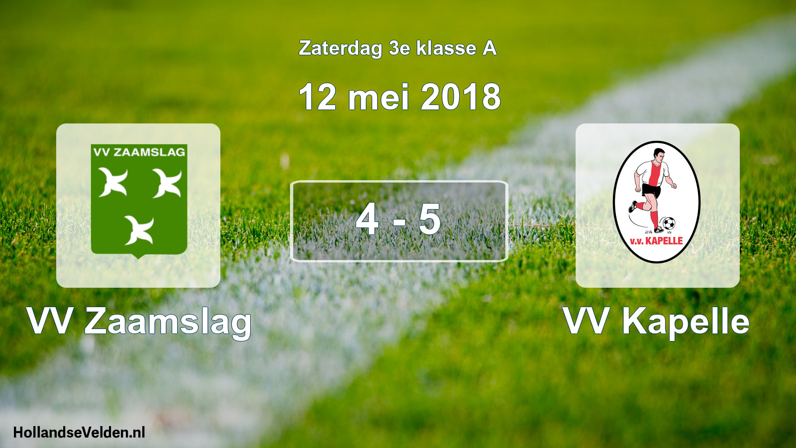 Total number of matches played: VV Zaamslag - VV Kapelle 4 - 5 (12 May 2018)