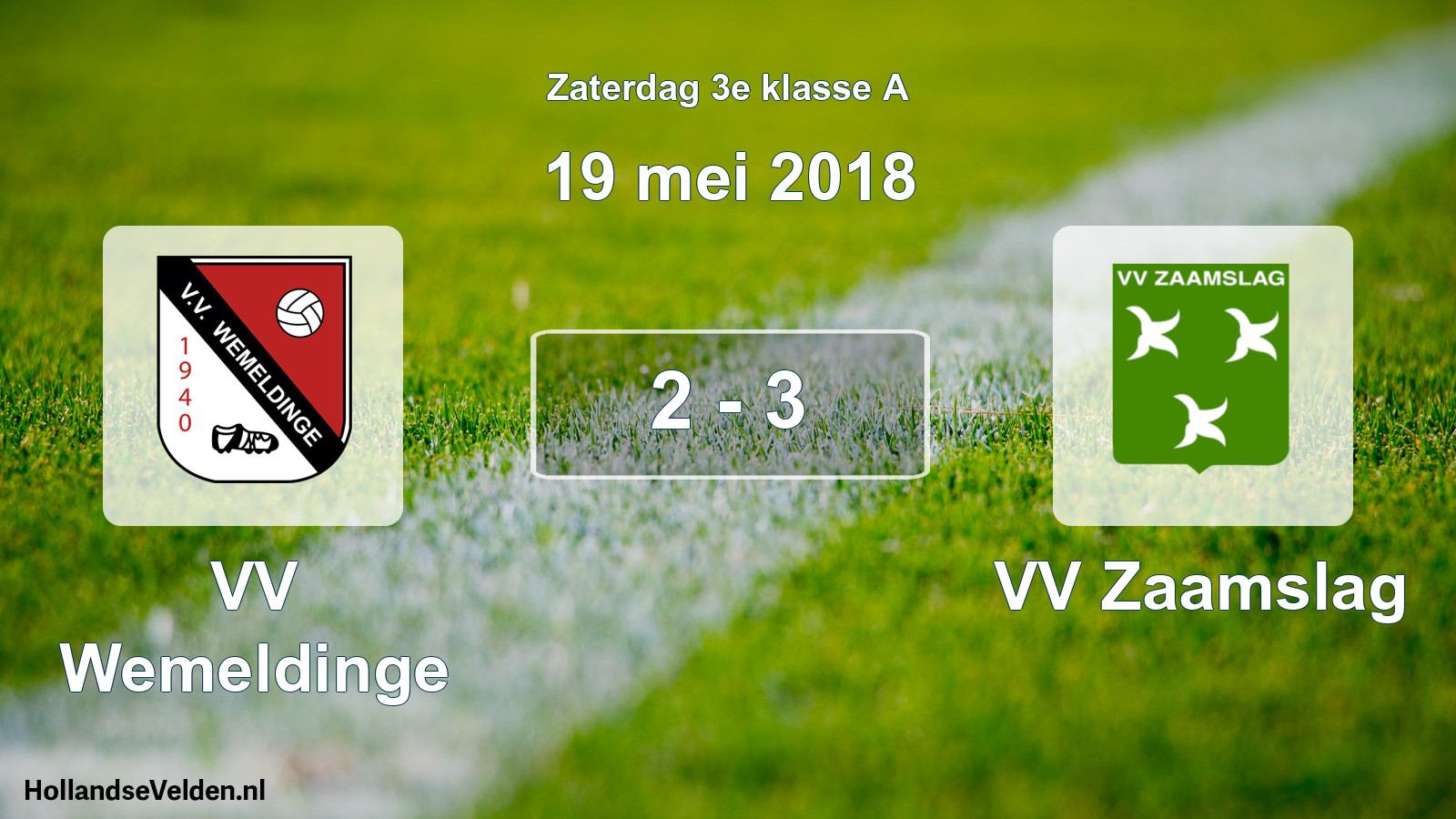 Total number of matches played: VV Wemeldinge - VV Zaamslag 2 - 3 (19 May 2018)