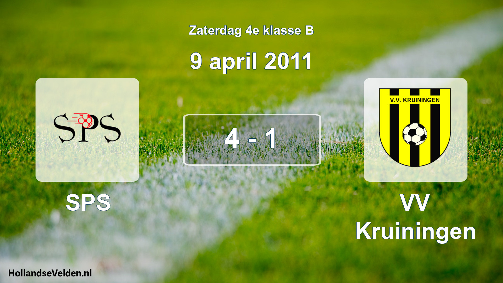 Total number of matches played: SPS - VV Kruiningen 4 - 1 (9 April 2011)