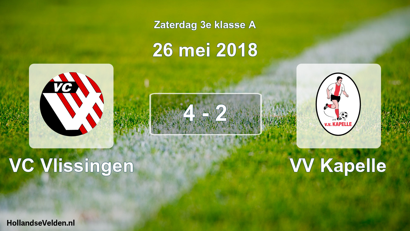 Total number of matches played: VC Vlissingen - VV Kapelle 4 - 2 (26 May 2018)