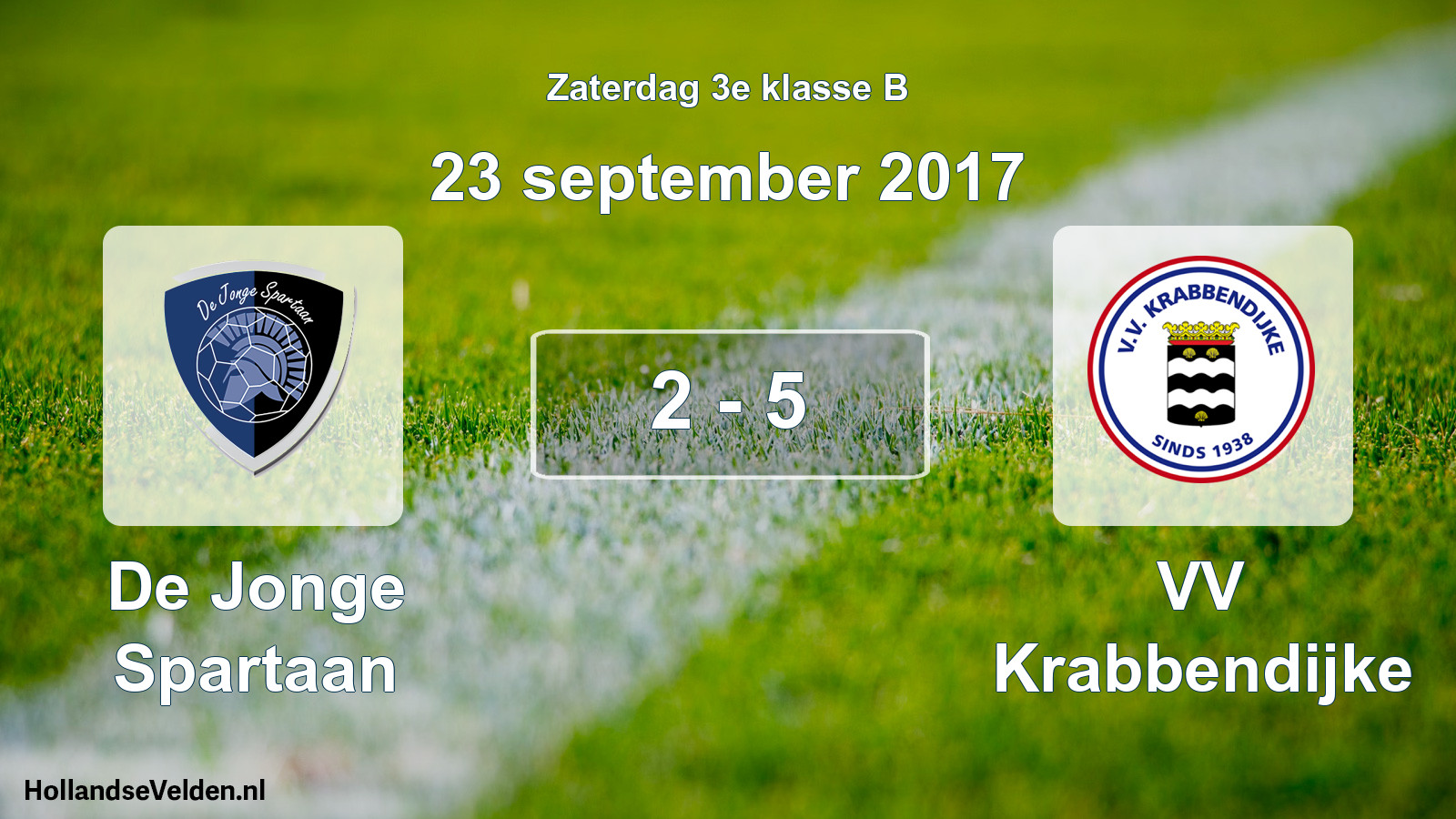 Total number of matches played: De Jonge Spartaan - VV Krabbendijke 2 - 5 (23 September 2017)