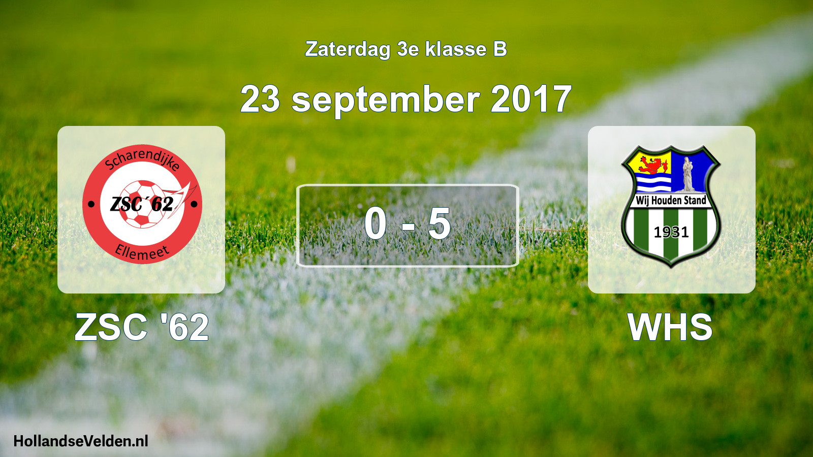 Total number of matches played: ZSC '62 - WHS 0 - 5 (23 September 2017)