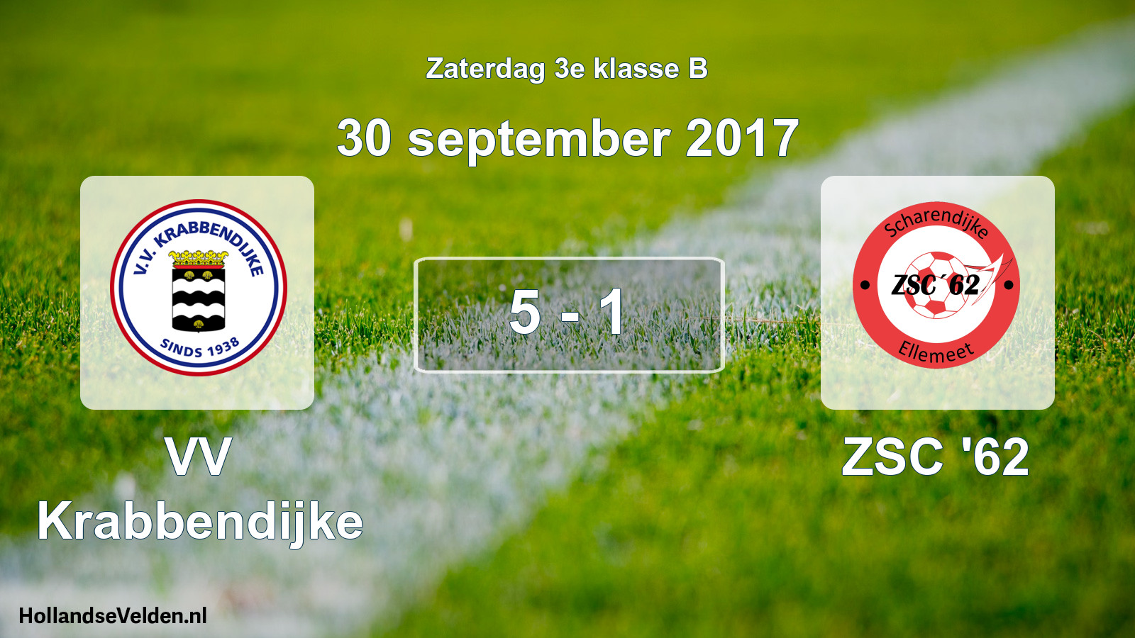 Total number of matches played: VV Krabbendijke - ZSC '62 5 - 1 (30 September 2017)