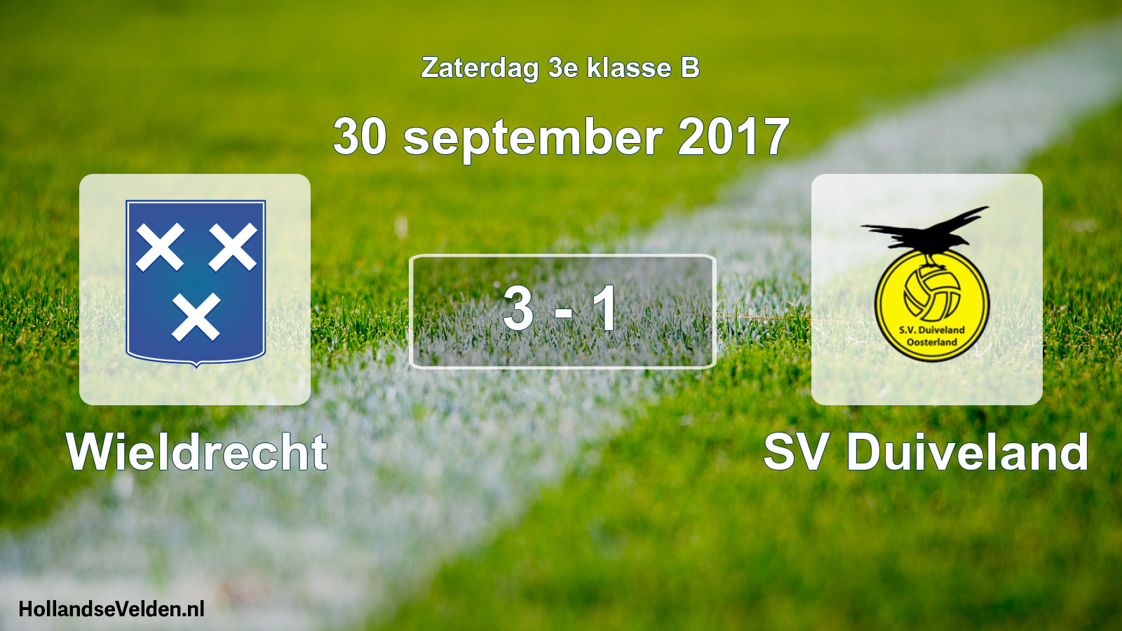 Total number of matches played: Wieldrecht - SV Duiveland 3 - 1 (30 September 2017)