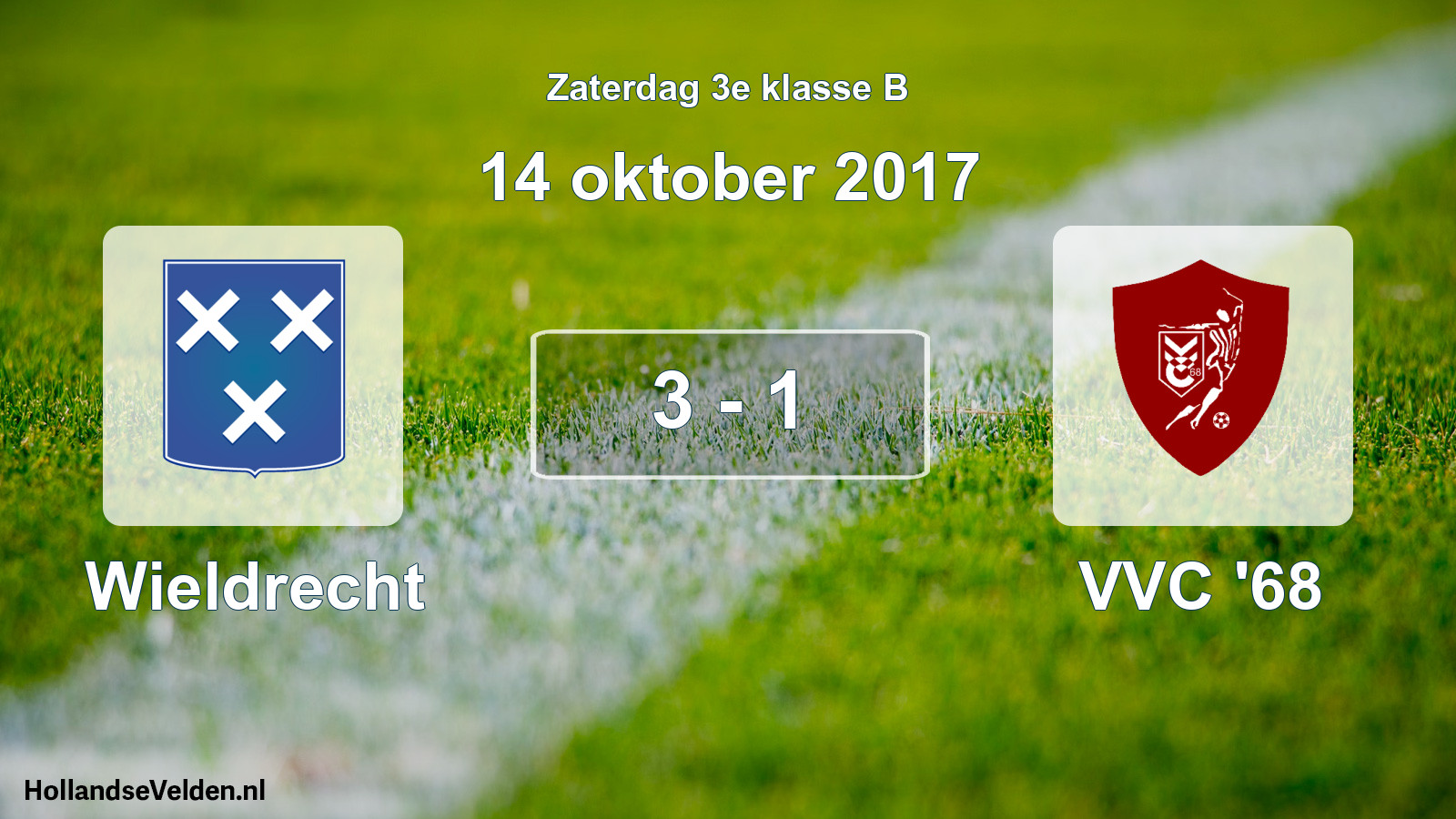 Total number of matches played: Wieldrecht - VVC '68 3 - 1 (14 October 2017)