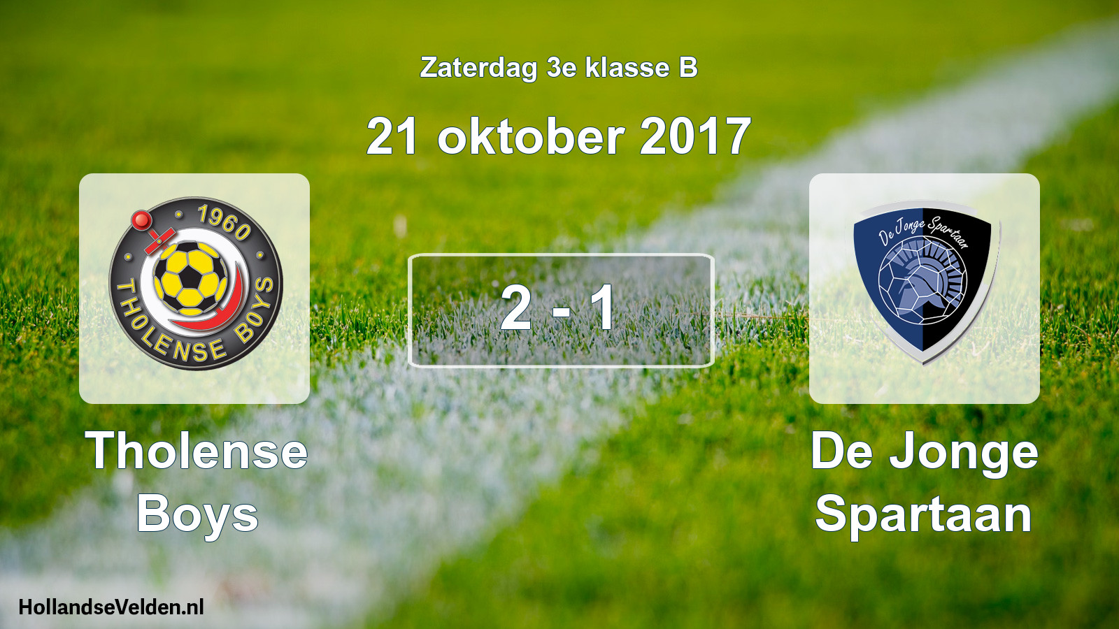 Total number of matches played: Tholense Boys - De Jonge Spartaan 2 - 1 (21 October 2017)