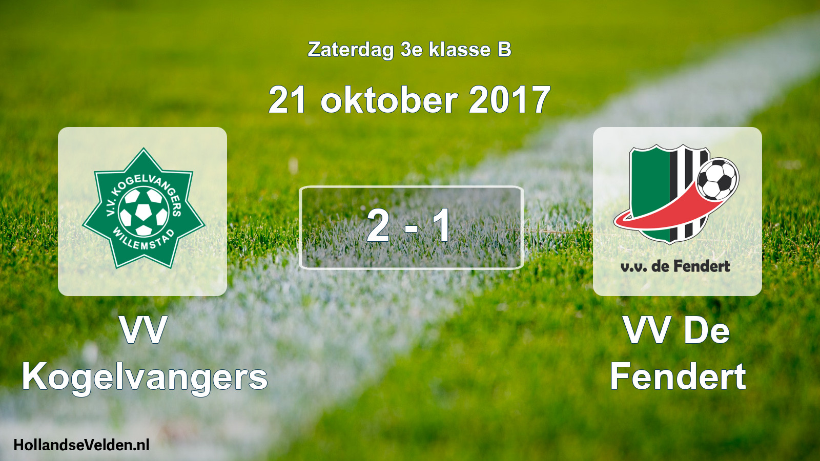 Total number of matches played: VV Kogelvangers - VV De Fendert 2 - 1 (21 October 2017)